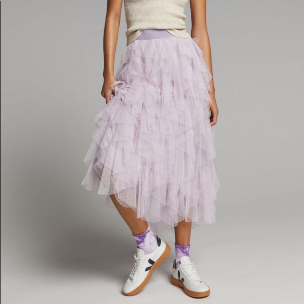 Tesia Ruffled Tulle Midi Skirt
Anthropologie